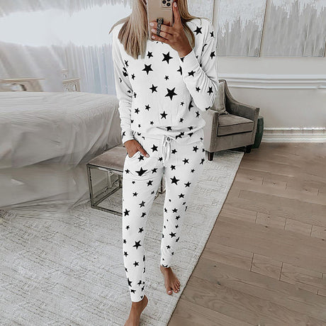 Printed Casual Home Service Pajama Set