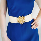 Flower Buckle Stretch Belt