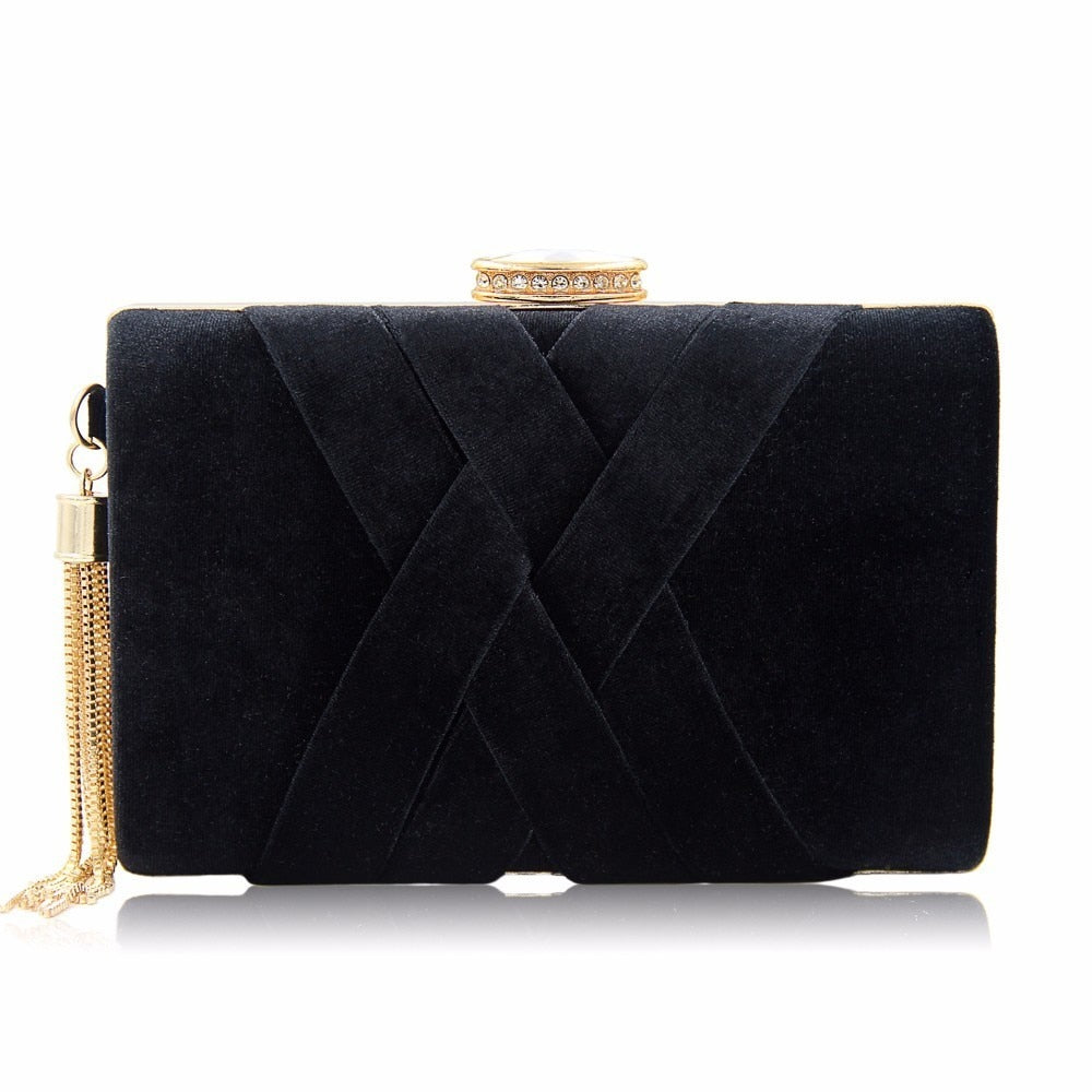 Tassel Elegance Suede Evening Bag