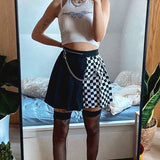 Pleated Lattice Chain Skirt