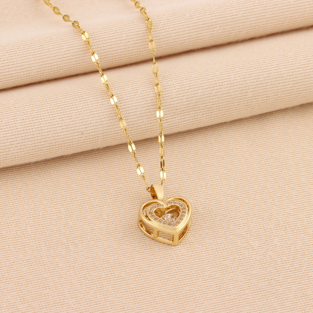 Floating Diamond Heart Necklace