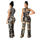 Printed Sleeveless Floral Jumpsuit