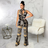 Printed Sleeveless Floral Jumpsuit