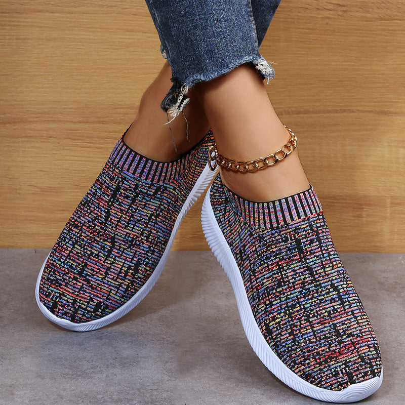 Stripe Knit Sock Shoes