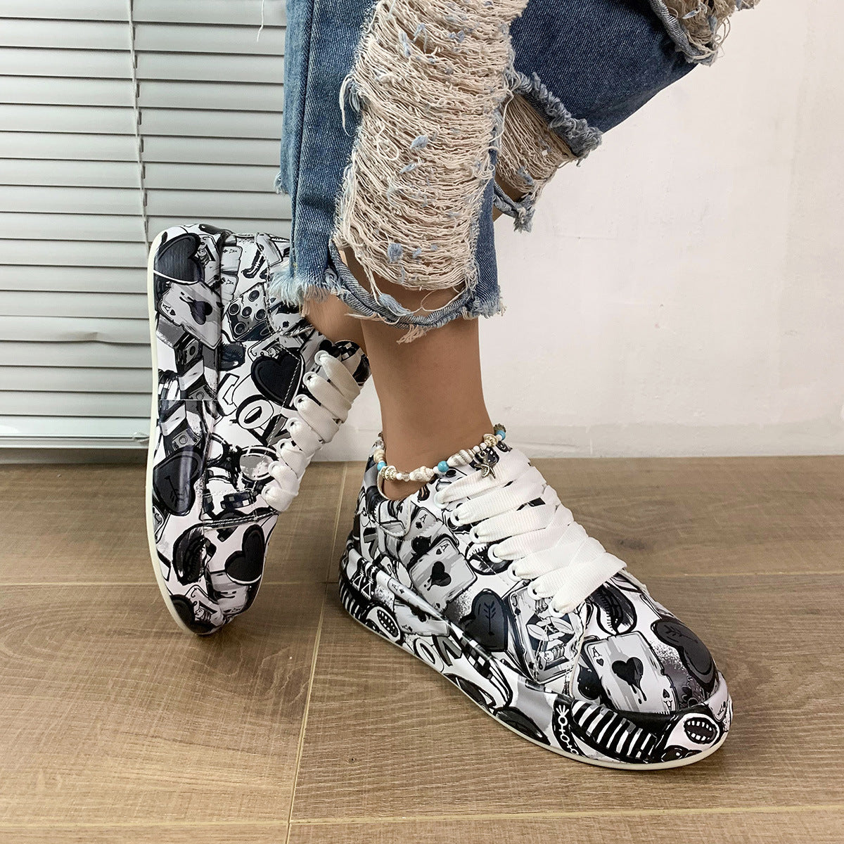 Halloween Cartoon Fun Print Flats Shoes