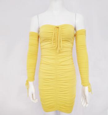 Sarah Strapless Ruched Drawstring Mini Dress