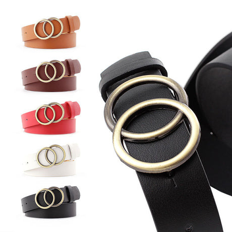 European Round Buckle Waist Belt