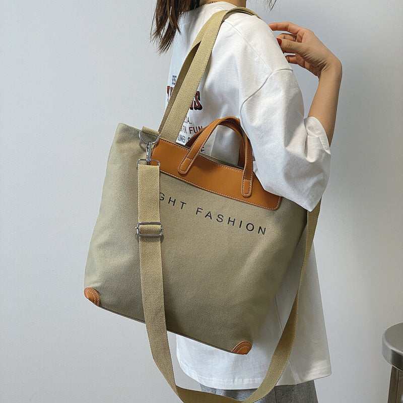 Fashionable Canvas Letters Shoulder Bag