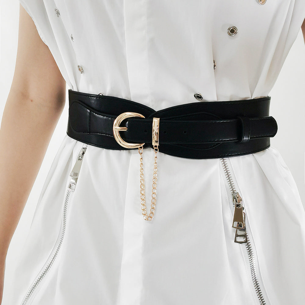 Sleek Metal Chain Waist Belt