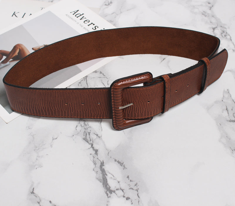 Exotic Snakeskin Leather Waist Belt