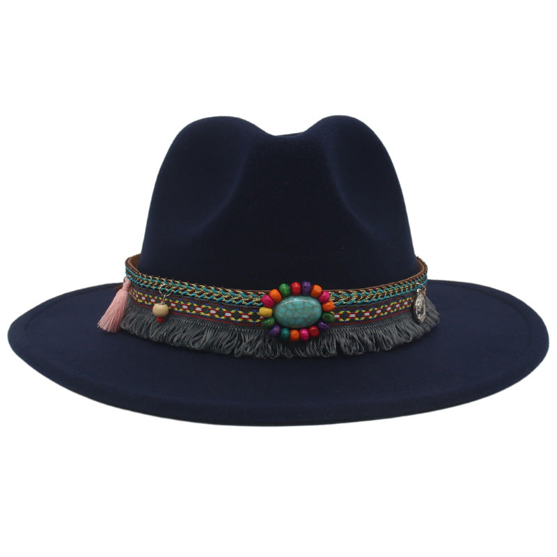 Gemstone Embellished Ethnic Cowboy Hat