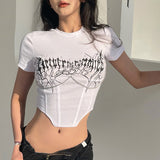 Barbed Design Corset Crop Top