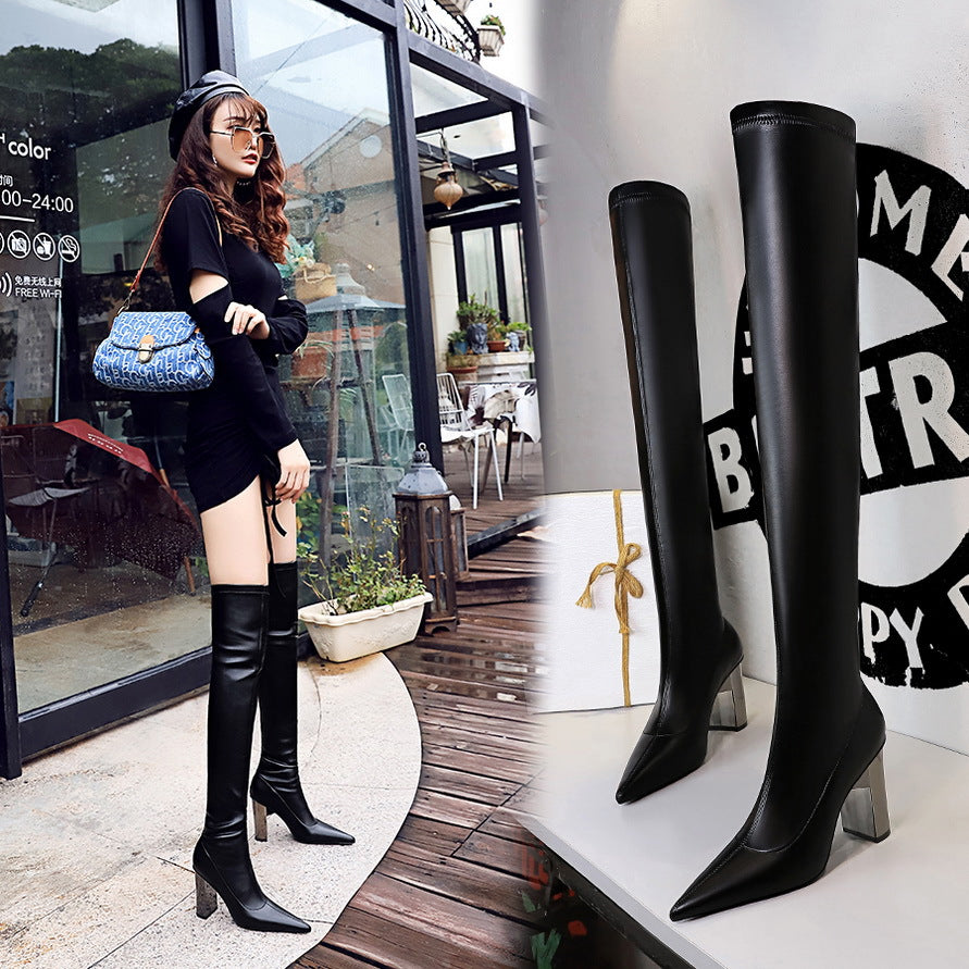 Seductive Siren Thigh-High Pointed Toe Over Knee Boots