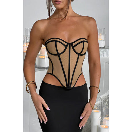 Geometrical Knit Corset Top