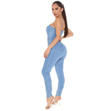 Nightclub Denim High Elastic Jumpsuit