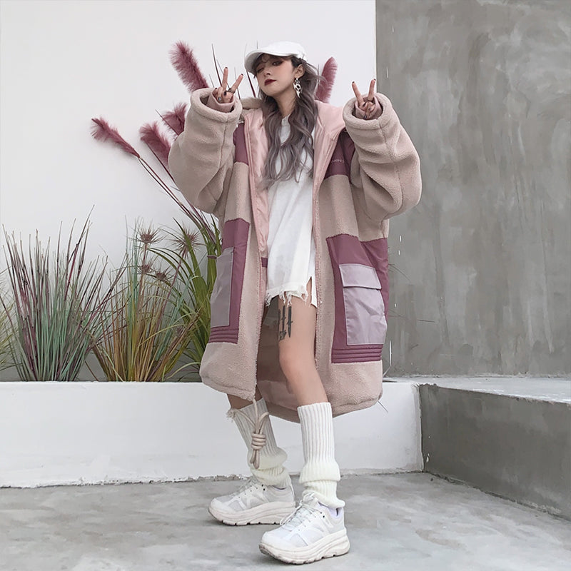 Cozy Hooded Mid-length Jacket