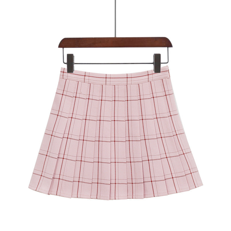 Plaid Pleated A-Line Skirt