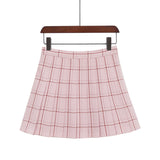 Plaid Pleated A-Line Skirt