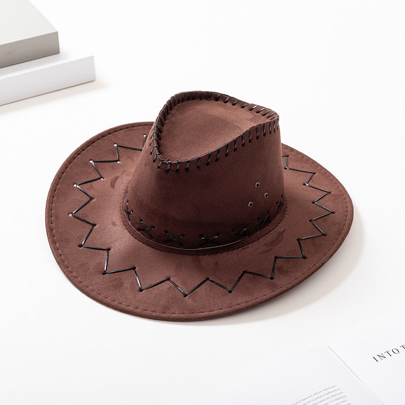 Suede Satin Print Neutral Cowboy Hat