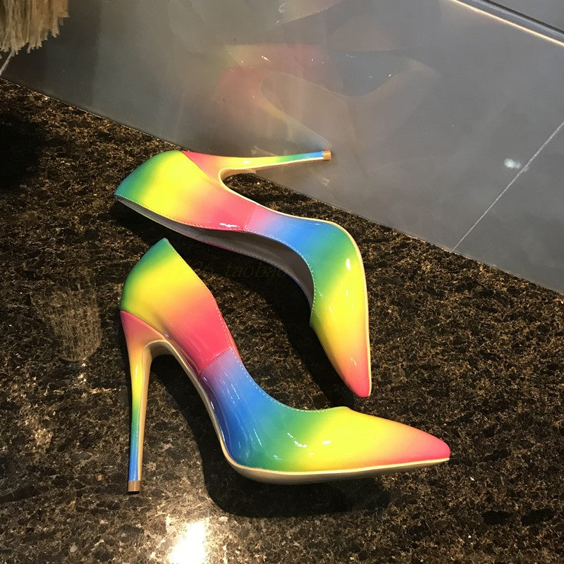 Rainbow Patent Leather Ultra-High Heels