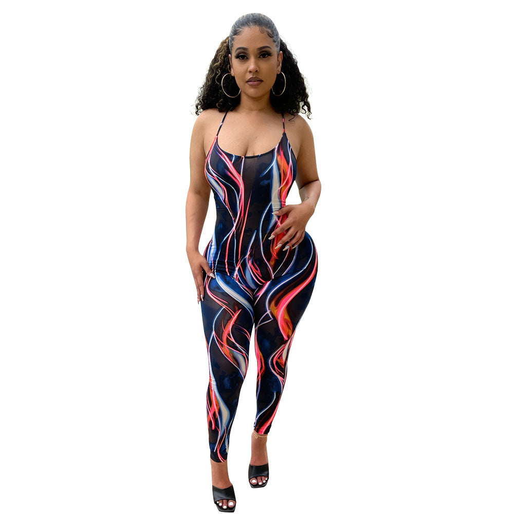 Mesh Suspenders Jumpsuit