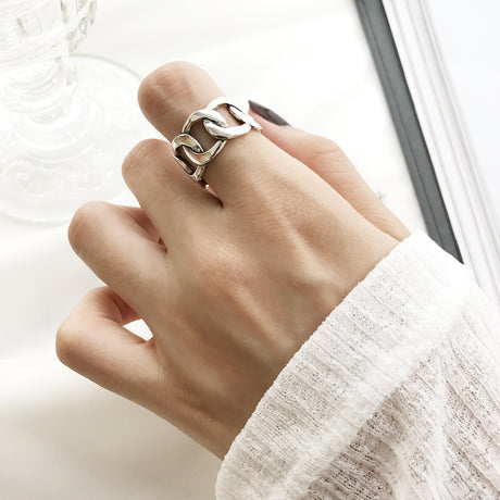 Silver Chained Ring