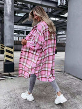 Oversized Plaid Cardigan