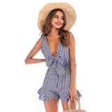 Checkered Daisy Romper