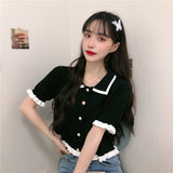 Lulu Doll Collared Crop Top