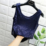 Glitter Sequin Sparkle Cami Crop Top