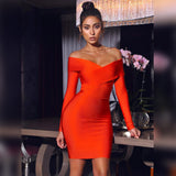 Allie Long Sleeved Criss Cross Bandage Midi Dress