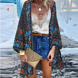 Silk Dream Doll Sleeve Print Cardigan