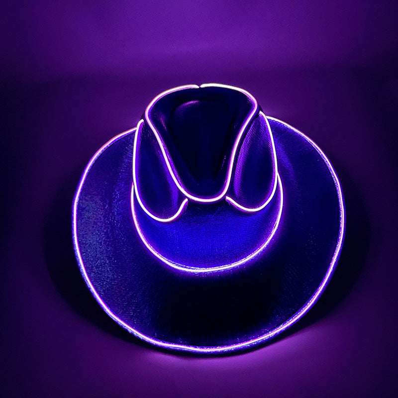 Fluorescent Carnival Party LED Wireless Flashing Cowboy Hat