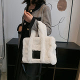 Winter Chic Faux Fur Designer Tote Bag