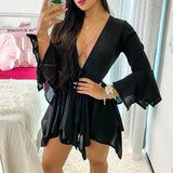 Peep Twist Long Sleeved Mini Dress