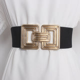 Golden Glam Metal Buckle Jute Waist Belt