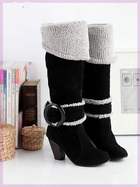 Flirty Chic Knee High Heeled Boots