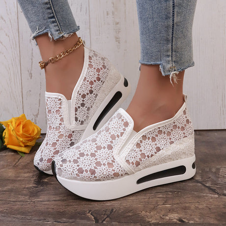 Lace Mesh Flatform Shoes