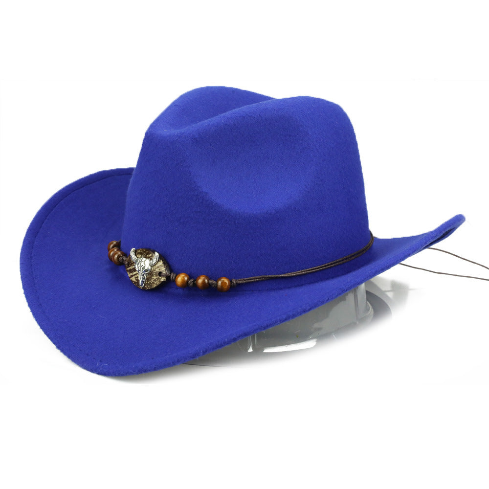 Beaded Bull Head Fedora Cowboy Hat