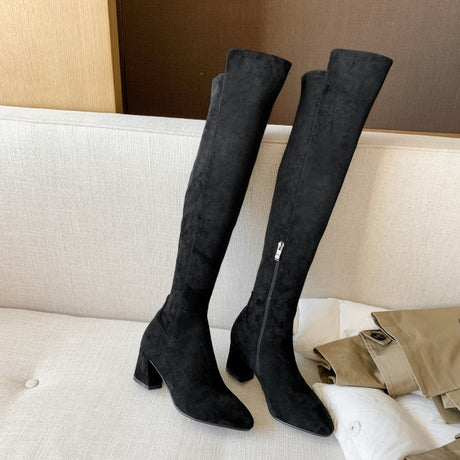 Seductive Suede Thigh-High Boots