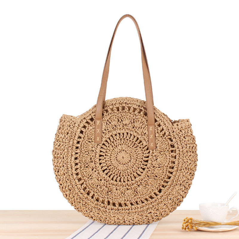 Straw Weave Round Shoulder Bag