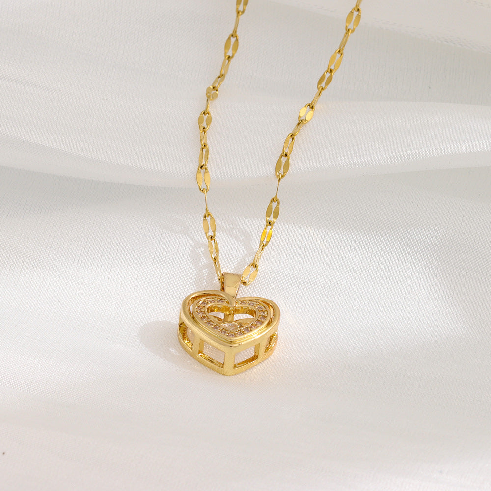 Floating Diamond Heart Necklace