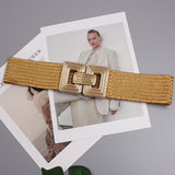 Golden Glam Metal Buckle Jute Waist Belt