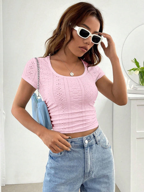 Mia Knit Shortsleeved Crop Top