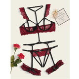 Sensual Crotchless Cup Bra Garter Set