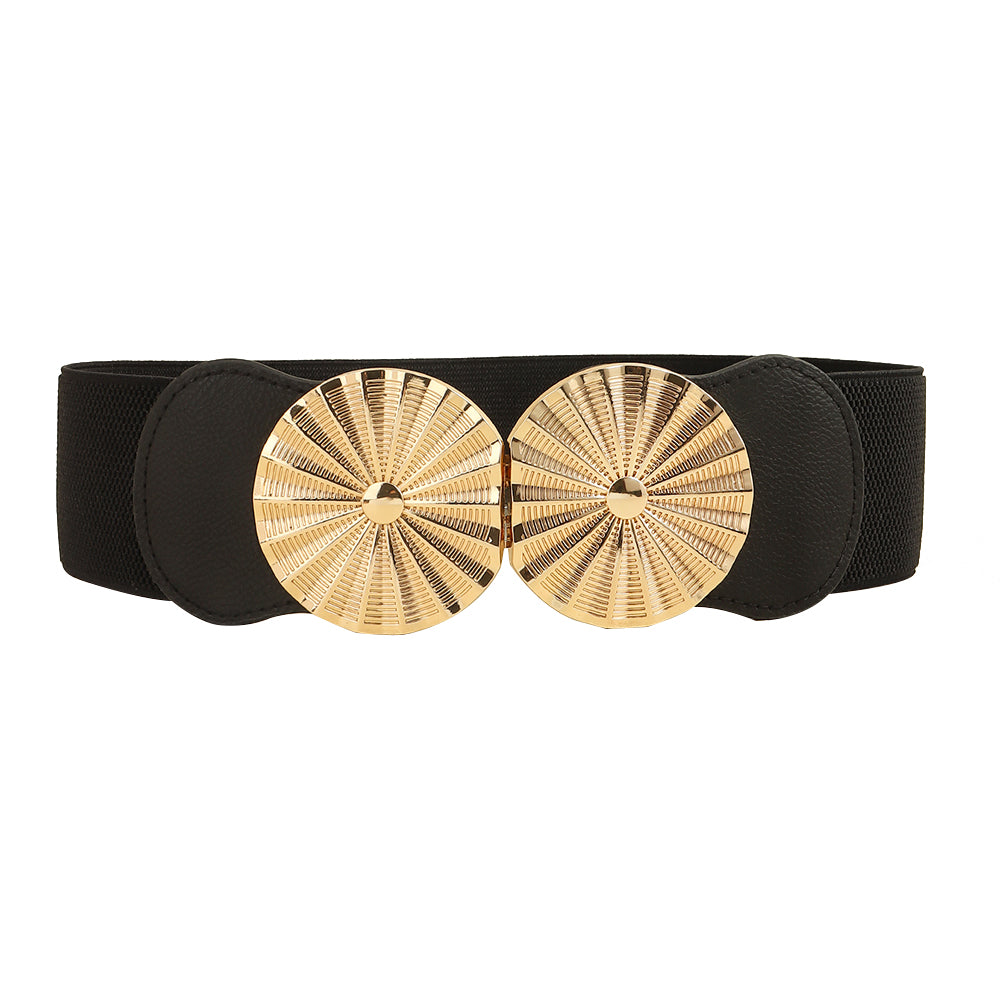 Metal Circle Elastic Waist Belt