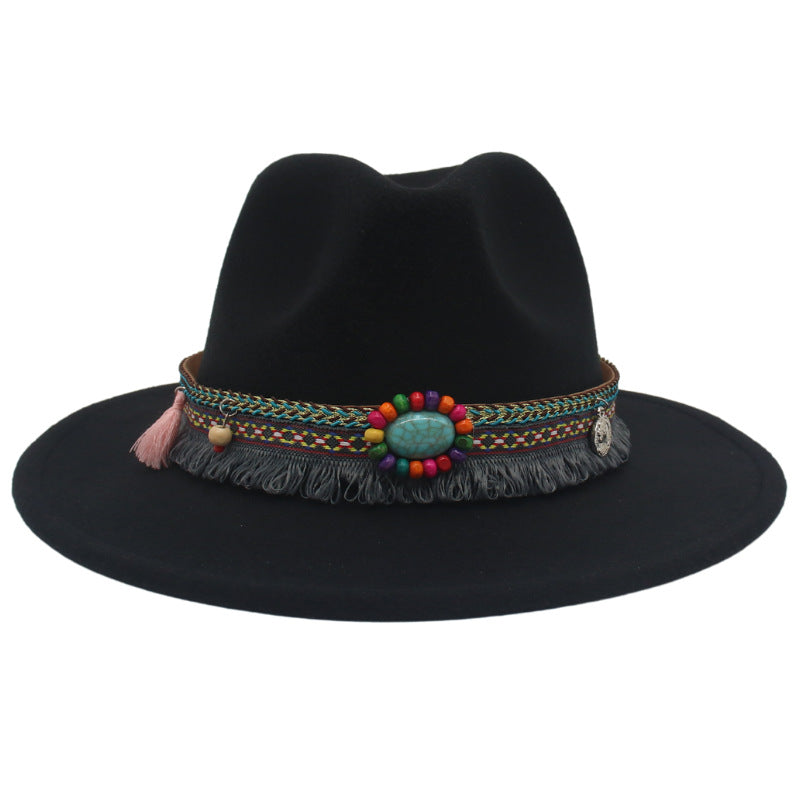 Gemstone Embellished Ethnic Cowboy Hat