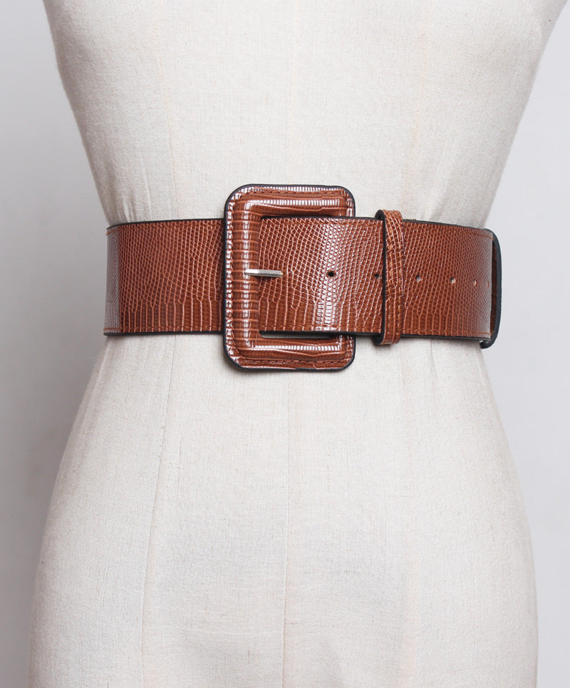 Exotic Snakeskin Leather Waist Belt