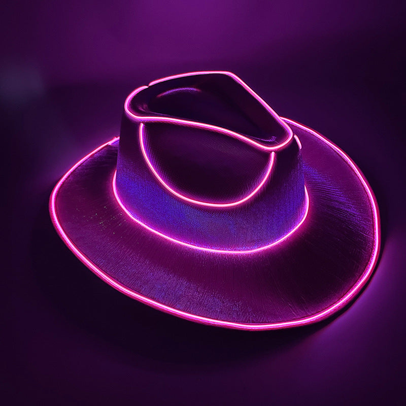 Fluorescent Carnival Party LED Wireless Flashing Cowboy Hat