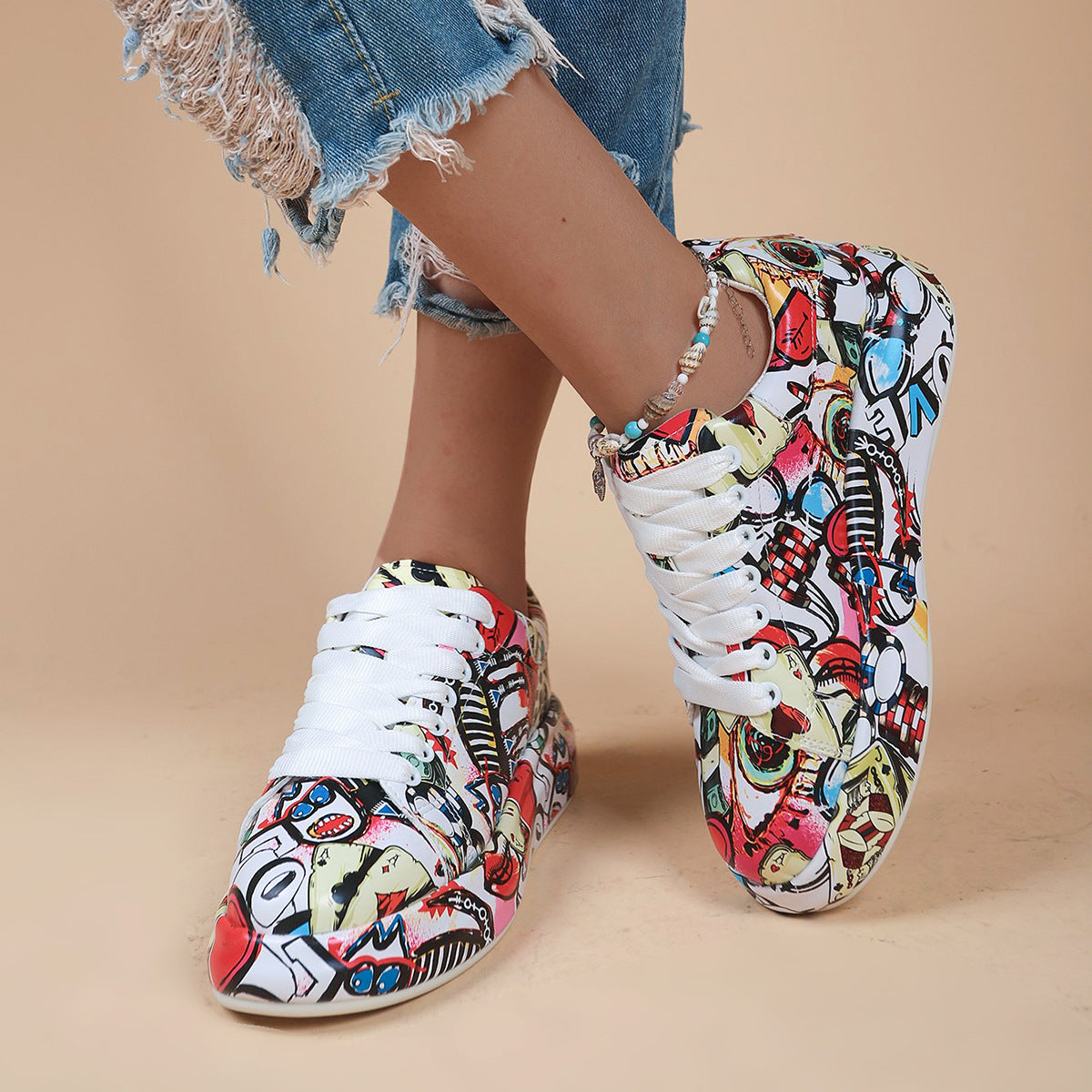 Halloween Cartoon Fun Print Flats Shoes